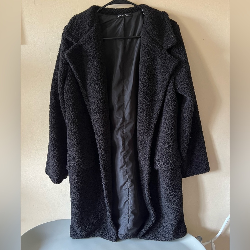 Women’s Black Sherpa Trench Coat